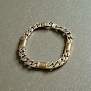 Dolan Bullock men’s sterling silver and 14k yellow gold curb bracelet